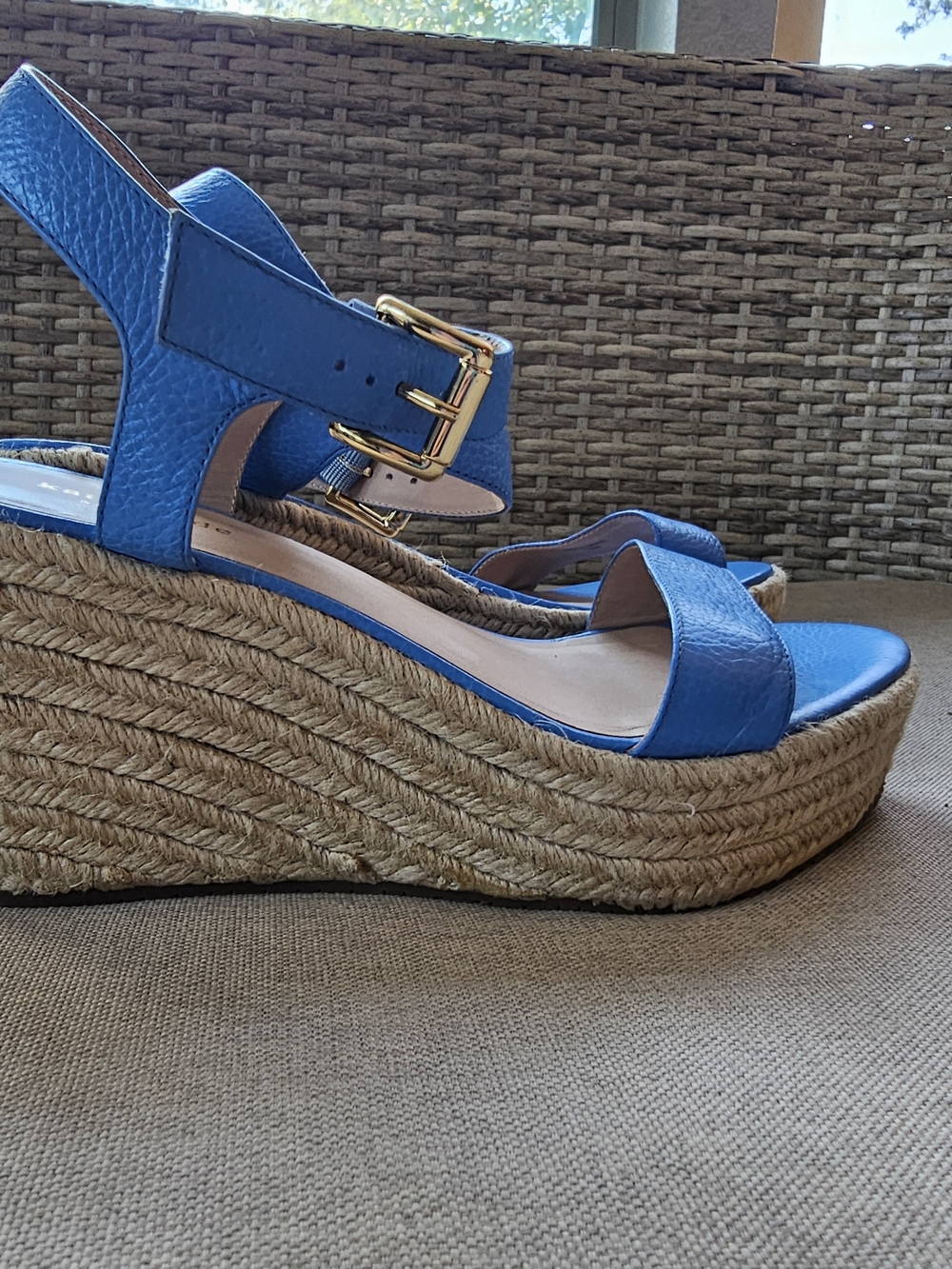 Kate Spade Blue Wedge Espadrille Sandals - Women